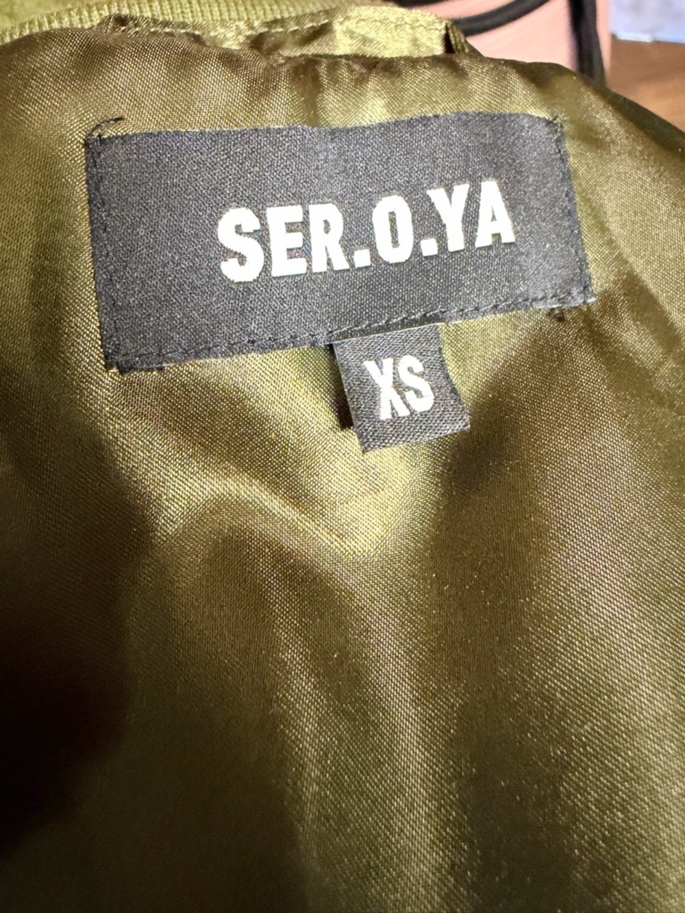 SER.O.YA Malcolm Varsity Bomber Jacket with Leather Sleeves NWOT - Picture 13 of 16